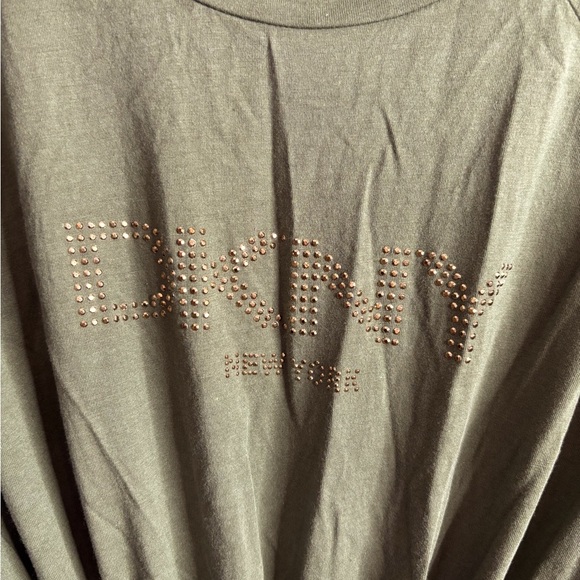 NWOT DKNY Olive Casual Dress, XL, drawstring waist, comfortable, Embellished - Picture 7 of 8